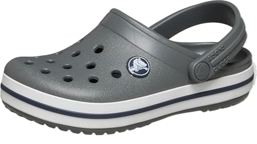 Crocs Kids Crocband Lightweight Slip-On Clogs, Slate Grey/Navy, 10 Toddler