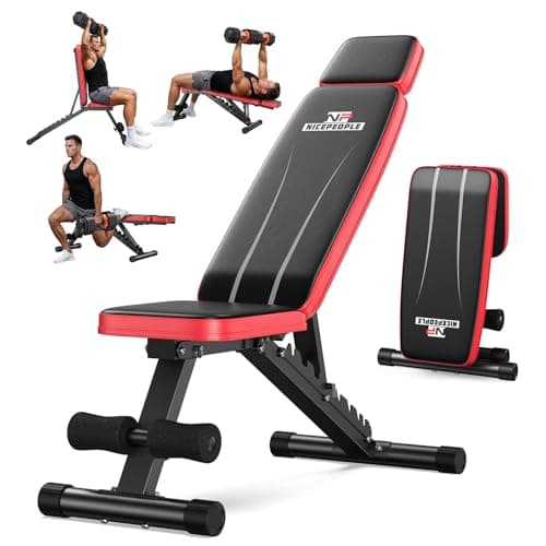 Nicepeople Adjustable Weight Bench up to 6.5", Dual-Support Workout Bench & 10 Backrests for Chest Shoulders Arms, 660LBS $51.59