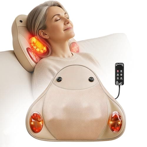 UieSian Asdys 4D Shiatsu Kneading Back Massager with Heat $24.99