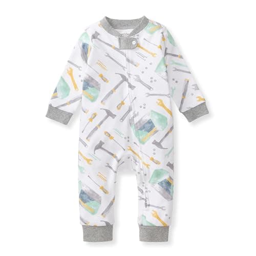 Burt's Bees Baby Boys Footless Pajamas, Sleep and Play Loose Fit, 100% Organic Cotton Soft One-piece PJs, Sizes NB to 6-9 Months