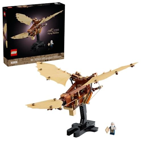 $39.99 | 493-Piece LEGO Icons - Leonardo da Vinci's Flying Machine (10363, 2025) at Amazon