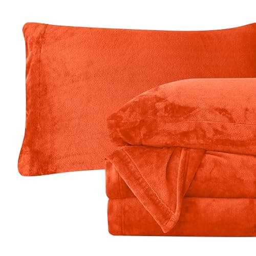 Elegant Comfort Luxuriously So...ocket Sheet Set - Full, Orange