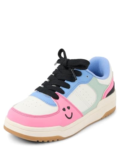 The Children's Place,Girls Casual Lace Up Low Top Sneakers,Retro Colorblock,12