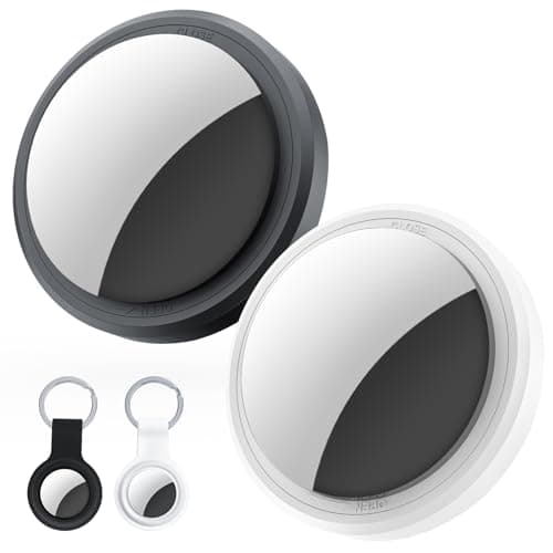 2-Pack Air Tracker Tags Compatible with Apple Find My (iOS Only), Bluetooth Tracker, Smart Keys Finder and Item Locator with Waterproof Case for Wallet Luggage Backpack (Android Need Download App)