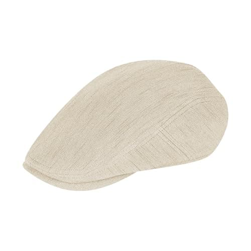 Linen Blend Newsboy Cap for Men Adjustable Flat Hat Classic Gatsby Cabbie Ivy Cap Driving Hunting Golf Summer Hat