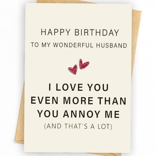 WowBefun Husband Birthday Card | Happy Birthday Gifts & Decorations for Men, Husband, and Him