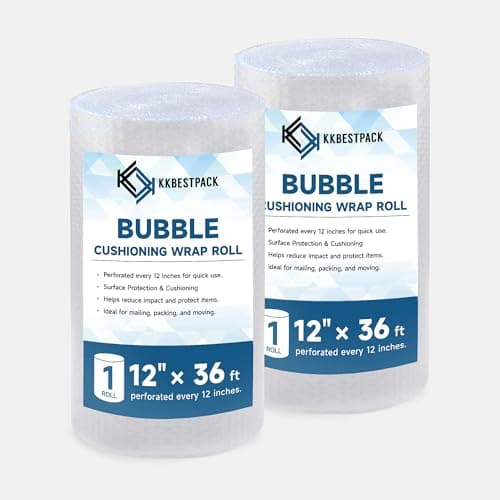 2 Pack Bubble Cushioning Wrap ...d Every 12 Inch, Total 72 Feet