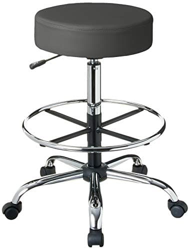 Boss Office Products Adjustable 16" Drafting Stool, Grey