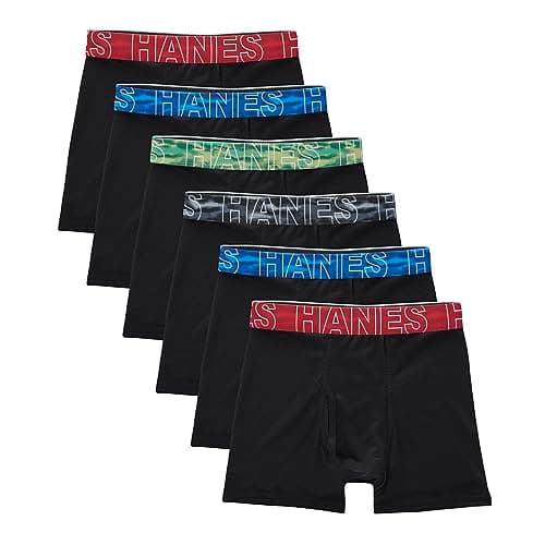6-Pack Hanes Boys' Big Performance Tween Boxer Briefs Underwear $10.50