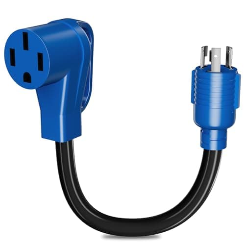 LANDNOR 30A to 50A Generator to RV Adapter Cord - 10 AWG Pure Copper, 3-Prong Twist Lock L5-30P to 14-50R for Campers, RVs & Trailers