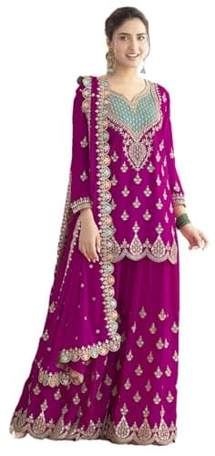 STELLACOUTURE Ready to wear salwar kameez for women, Plus size Indian Pakistani ethnic suit, Eid, Wedding, Party 3021-O (Maroon, 52)