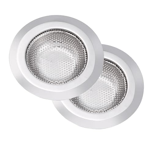 Anviiopu 2Pcs Kitchen Sink Drain Strainer,Stainless Steel Kitchen Sink Strainer,Sink Food Catcher, 4.5" Diameter for Most of Kitchen Sinks,Anti-Clogging,Rust Resistant