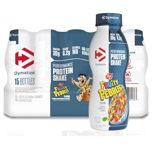 15-Pack 11.5 fl oz Dymatize Performance Protein Shake, 30g Protein (Fruity Pebbles) $16.14 w/ S&S + Free Shipping w/ Prime or on $35+