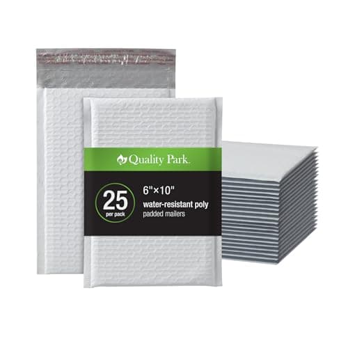 Quality Park Bubble Mailers, 6... Closure, 25 Per Box (1002347)