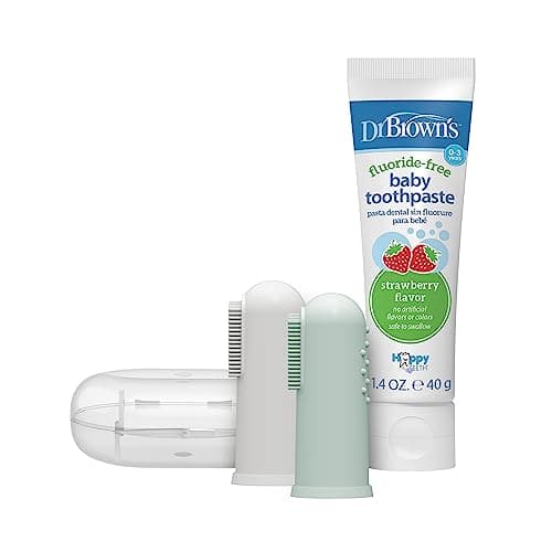 Dr. Brown's 100% Silicone Baby...Toothpaste, Gray & Light-Green