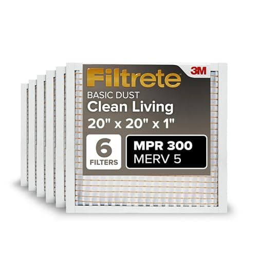 [SnS] $26.56 | Filtrete 20x20x1 Air Filter MERV 5, 6-Pack AC Furnace HVAC, MPR 300 Basic Dust Defense at Amazon