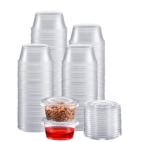 Zeml Portion Cups with Lids (3...ll Plastic Condiment Container