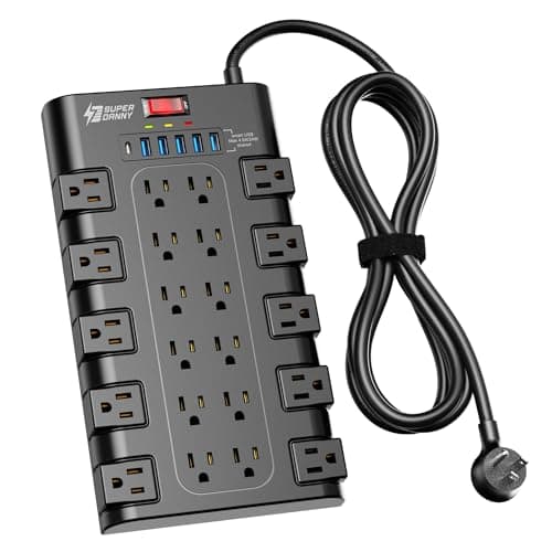 22-Outlet SUPERDANNY 2100J Surge Protector w/ 6x USB Ports & 6.5' Cord $20