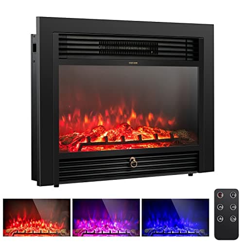 GLACER 28.5'' Electric Firepla...ote Control (750W/1500W) Black
