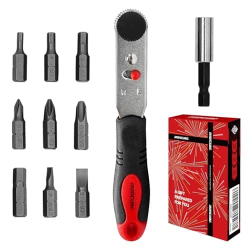 IRONCUBE 10-Piece Angle Ratchet Screwdriver Set w/ 90-Degree Offset & Reversible Drive Handle $4.89 + Free Shipping w/ Prime or on $35+