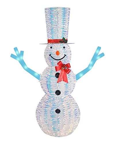 6 ft Iridescent Lighted Snowma...ights for Indoor or Yard Decor