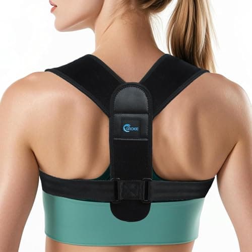 Posture Corrector for Women and Men - Back Brace for Rounded Shoulders & Upper Back Support - Breathable Shoulder Brace for Computer Work&Desk Job,Invisible Under Clothes, Large(Chest Size 28-45")