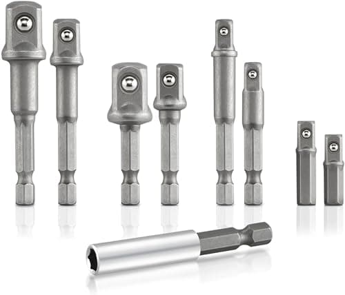 $10.49 | 9-Piece NEIKO 00257 Socket Adapter Extension Drill-Bit Set at Amazon