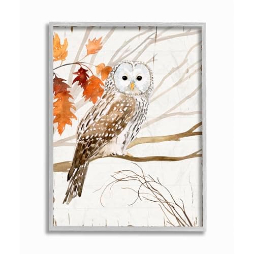 Stupell Industries Owl in Autu...sign by Artist Victoria Borges