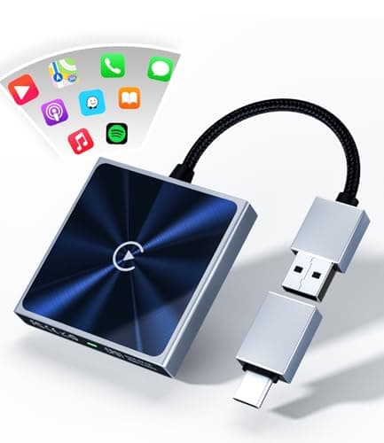Wireless CarPlay Adapter for iPhone, Converts Wired to Wireless Apple CarPlay Adapter, Includes USB-A to USB-C Dongle, Easy Use, Stable Control, No Delay, Compatible with Cars from 2016 & iOS 10+