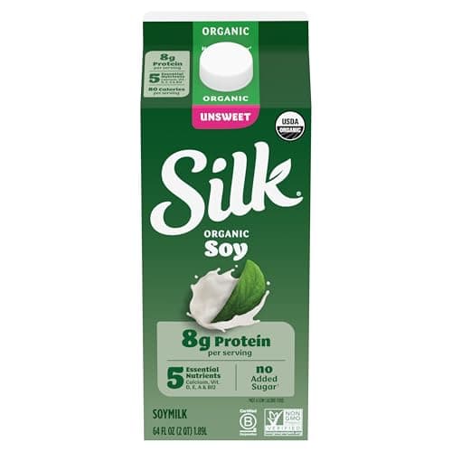 Silk, Organic Milk Substitute, Soy, Unsweetened, 64 Fl Oz