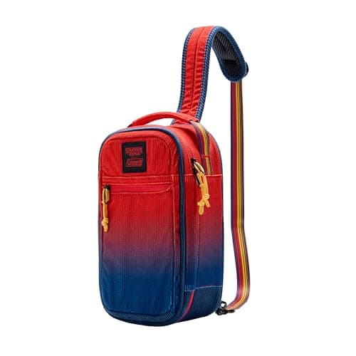 Coleman Stranger Things 6-Can Convertible Soft-Sided Cross-Body Cooler Sling, Red Fade