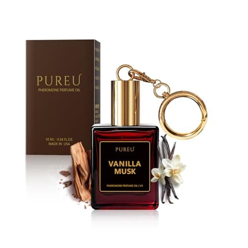 PUREU Pheromone Perfume for Women Roll On Vanilla Musk Long Lasting Travel Size Vanilla Perfume Pheromones Perfumes for Women, Essential Oil Fragrance Eau De Parfum, 0.34 Fl Oz/10ml, Made in USA