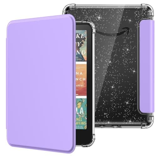 MoKo Case for All-New 7" E-Reader 12th Gen 2024/2025,Ultra Clear Soft Flexible Glitter TPU Back Cover Light Shell with Auto Wake/Sleep, Not fit BOOX & Kobo, Lilac