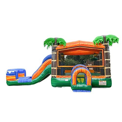 XJUMP 12.6’x26’x13’ Tropical C...e with Slide for Kids & Adults