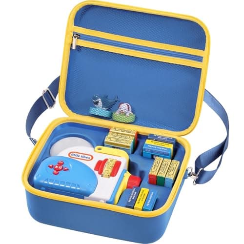 ProCase Hard Carrying Case for Little Tikes Story Dream Machine Starter Set, Kids Large Toy Bag Travel Portable Storage Box for Boy Girl Littles Character Books, Container with Shoulder Strap -Blue