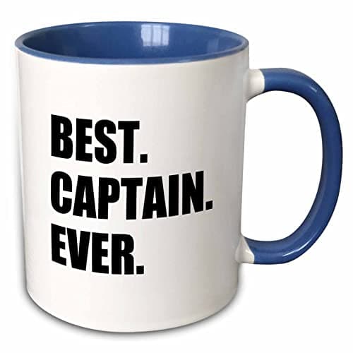 3dRose Best Captain Ever. for ...aptains 11oz Two-Tone Blue Mug