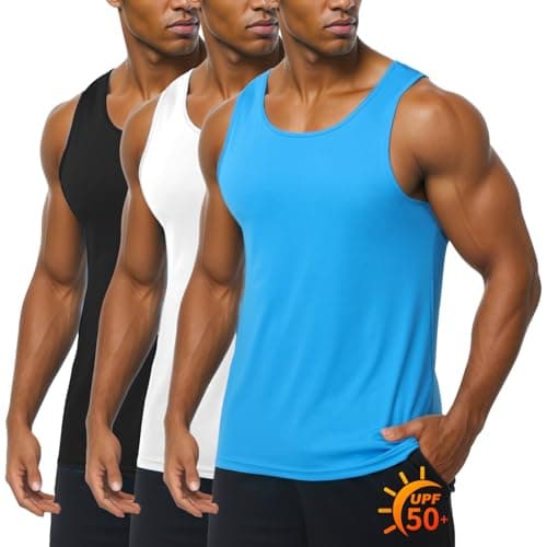 ZITY Men UV Protection Gym Tank Tops Fast Dry A-Shirts for Men 3 Pack UPF 50+ Breathable Workout Muscle Sleeveless Shirts