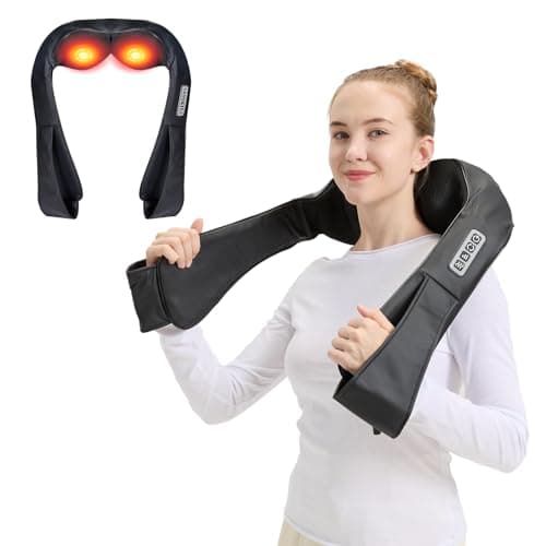 LAOBEN Neck and Shoulder Massager with Heat, Shiatsu Neck Massager for Neck and Shoulder Massage, Neck and Back Massager for Office & Home Use, Birthday Gifts