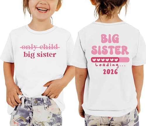 Zylkor Toddler Big Sister Shirts in My Big Sister Era Girl Graphic T-Shirt Casual Toddler Infant Girls Outfits