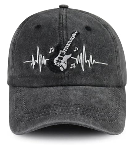 Guitar Accessories Hats for Men Women, Cool Music Decor Baseball Cap, Funny Christmas Retirement Birthday Gifts for Guitarists Dad Grandpa Papa Uncle Black