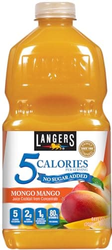 Langers 5 Calorie, Mongo Mango, 64 Fl Oz (Pack of 8)