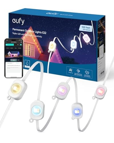 $129.48* | 100' eufy E22 Permanent Outdoor 60 Triple-LED RGBWW Lights at Amazon