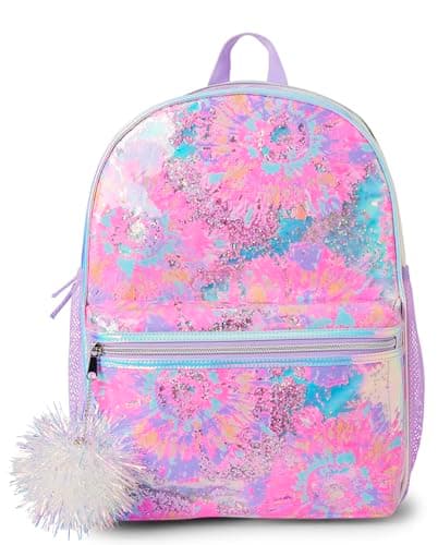 The Children's Place Kids' Preschool Elementary Backpack: Girls Holographic Tie Dye Backpack $11.98 + Free Shipping w/ Prime or on $35+