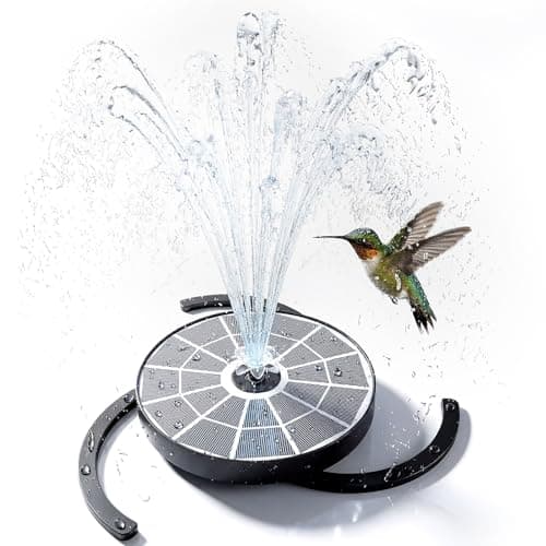 AISITIN 3.7W Solar Bird Bath Fountains, Solar Water Fountain Pump with Upgraded 6.3" Glass Panel, Integrated Bracket & Storage Design for Garden, Pond, Aquarium and Outdoor Use