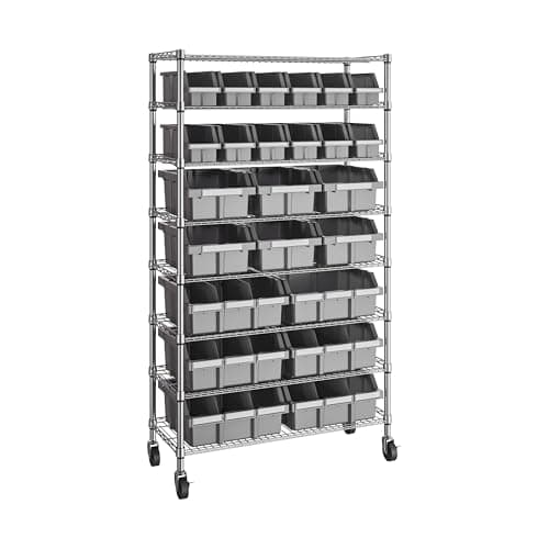 Seville Classics Heavy Duty NS... Gray, 8-Tier Includes 24 Bins