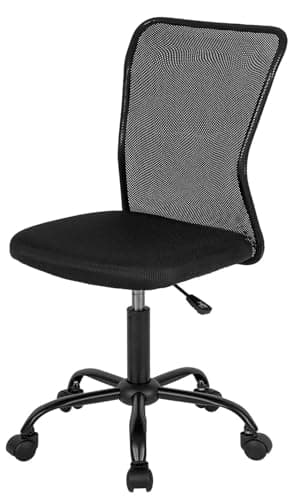 FDW Home Office Chair Mid Back...dern with Lumbar Support,Black