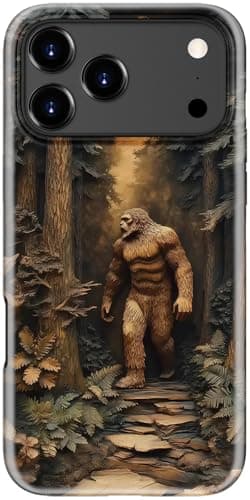 DEENAKIN for iPhone 17 Pro Max Case Cute,Aesthetic Dark Academia Woodcarved Bigfoot Phone Case,Compatible with Magsafe,Trendy Cool Retro Western Protective Slim Silicone Phone Cover for Women Girls