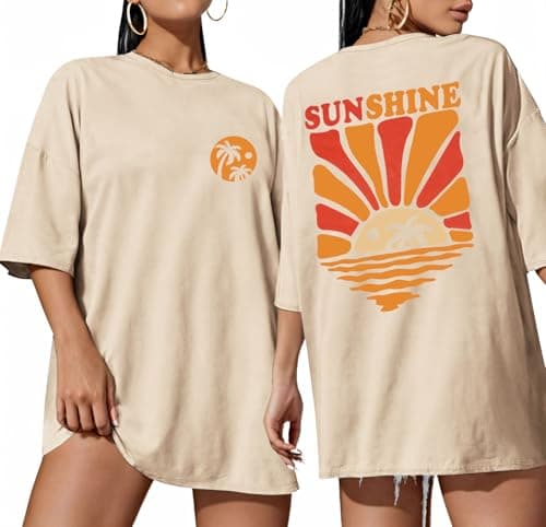 Prime Members ADOREJOY Oversized Crewneck Tshirts (Various Styles) from $7.19 + Free Shipping w/ Prime or orders $35+