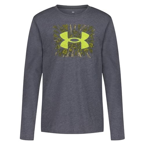 Under Armour Boys' Long Sleeve Graphic T-Shirt, Lightweight & Breathable, Outdoor Collection, Castlerock Treeline, YM