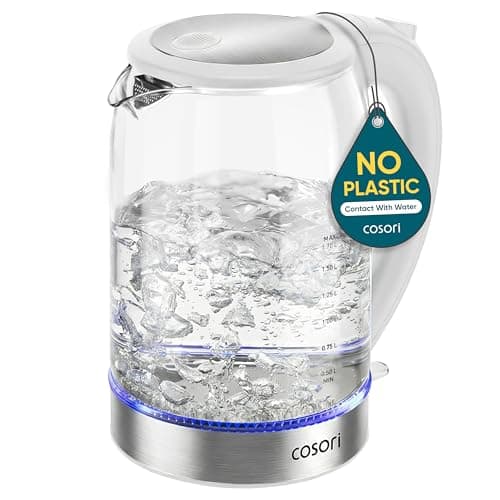 Cosori Electric Kettle, No Pla...rosilicate Glass, White, 1500W